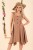 30633 rozkloszowana sukienka z falbankami na ramionach i guzikami na biuście