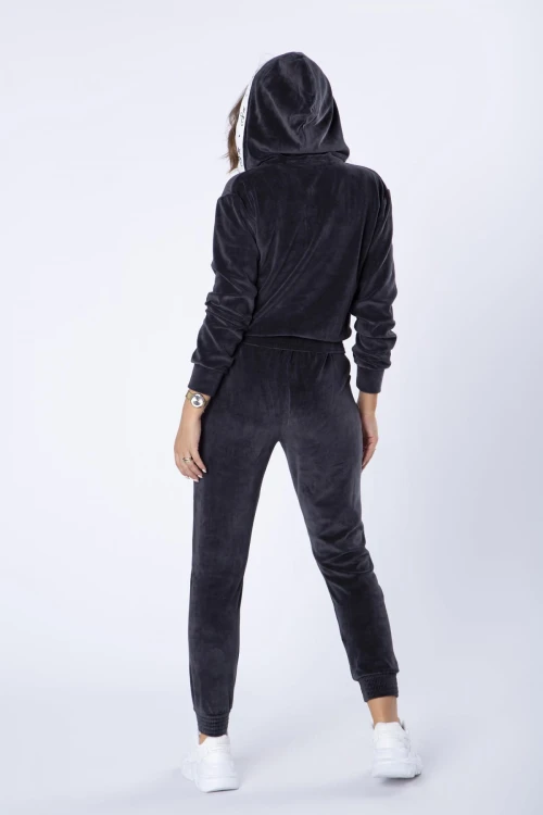 30697 welurowy dres z długimi nogawkami