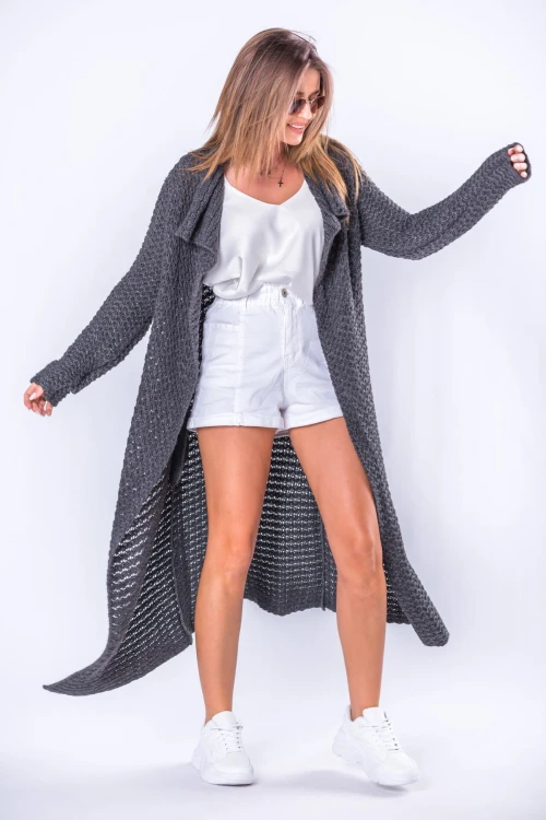 30878 długi sweter typu kardigan