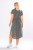 31311 sukienka midi w prążki z paskiem oraz rozcięciami po bokach