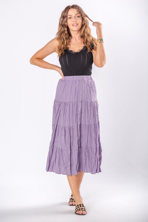 31834 spódnica midi z efektem gniecenia