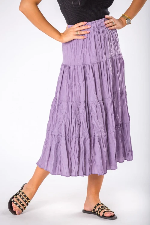 31836 spódnica midi z efektem gniecenia