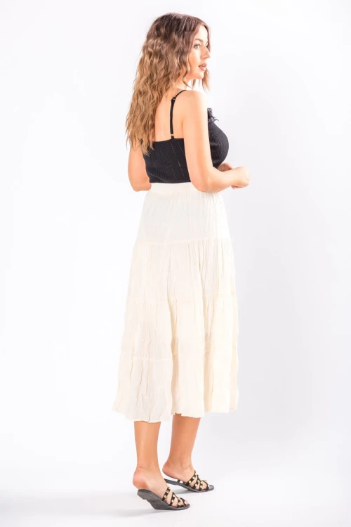 31838 spódnica midi z efektem gniecenia