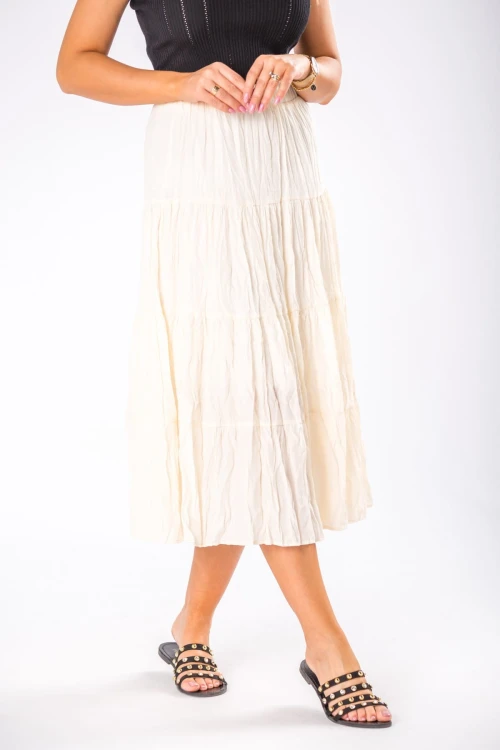 31839 spódnica midi z efektem gniecenia