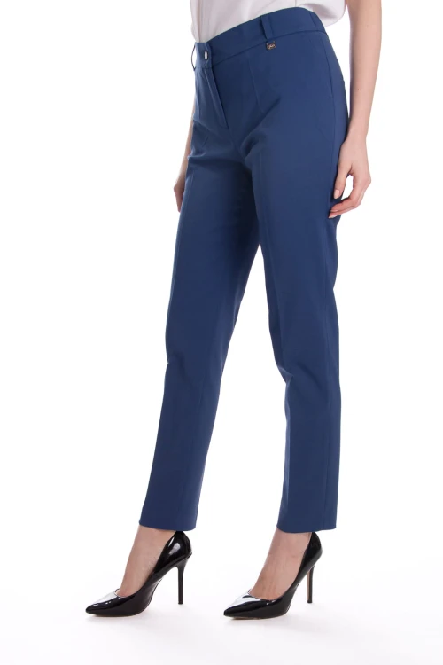 SPODNIE MATERIAŁOWE KLASYCZNE Z GUMKĄ ROYAL BLUE