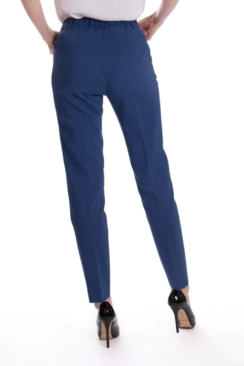SPODNIE MATERIAŁOWE KLASYCZNE Z GUMKĄ ROYAL BLUE
