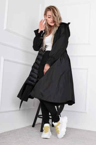 21465 płaszcz z rozkloszowanym dołem