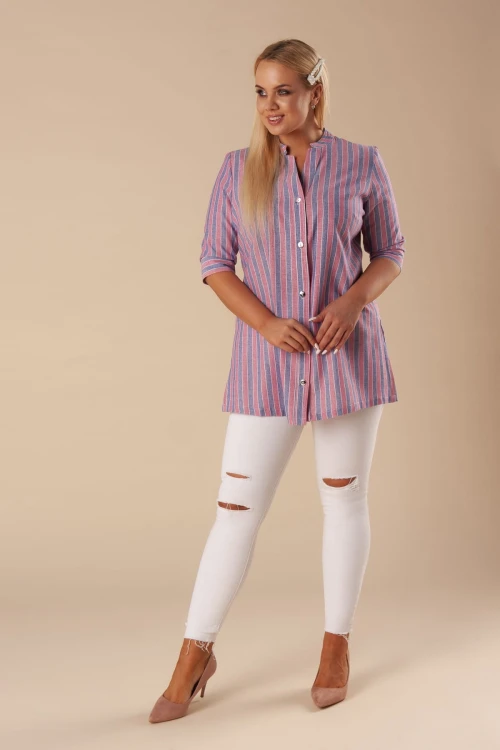 23729 tunika o koszulowym kroju z rozcięciami po bokach